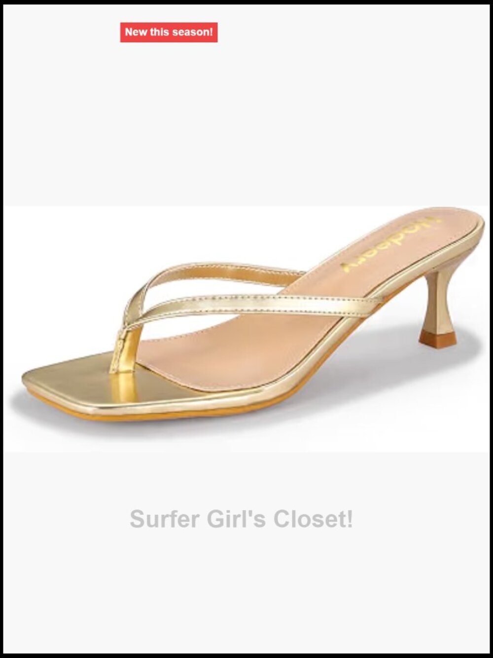 Women's Kitten Heels Thong Sandals Open Square Toe Low Heels 2.5 Inch Slip On
